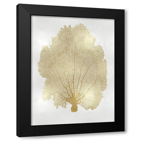 Sea Fan Gold II Black Modern Wood Framed Art Print with Double Matting by Miller, Melonie