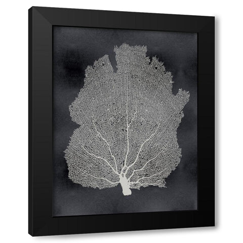 Sea Fan on Black I Black Modern Wood Framed Art Print with Double Matting by Miller, Melonie