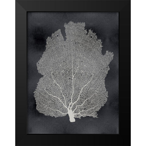 Sea Fan on Black I Black Modern Wood Framed Art Print by Miller, Melonie