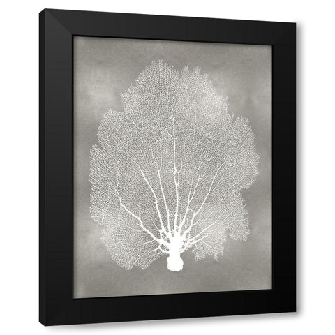 Sea Fan on Silver II Black Modern Wood Framed Art Print with Double Matting by Miller, Melonie
