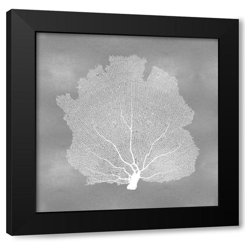 Sea Fan on Silver III Black Modern Wood Framed Art Print with Double Matting by Miller, Melonie