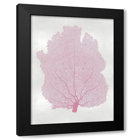 Sea Fan Pink Blush I Black Modern Wood Framed Art Print with Double Matting by Miller, Melonie
