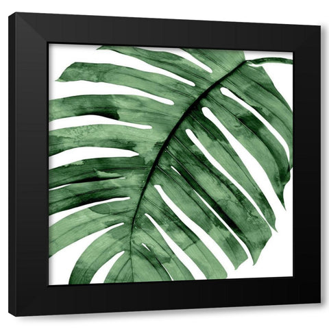 Tropical Green Palm II Black Modern Wood Framed Art Print with Double Matting by Miller, Melonie