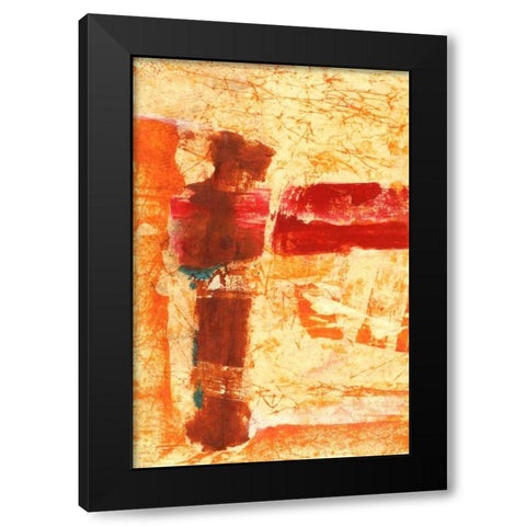 Orange Commotion Black Modern Wood Framed Art Print with Double Matting by Oppenheimer, Michelle