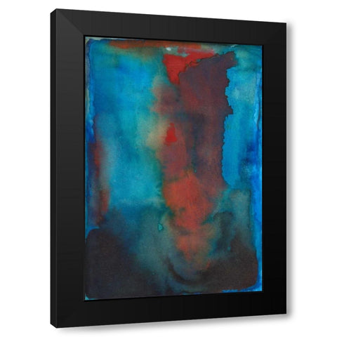 Scarlet Burst Black Modern Wood Framed Art Print by Oppenheimer, Michelle