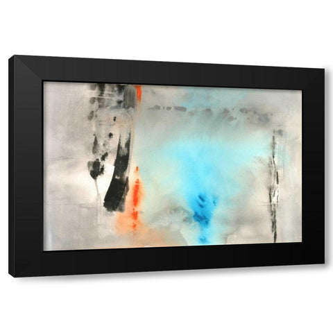 Dusky Turquoise Black Modern Wood Framed Art Print by Oppenheimer, Michelle