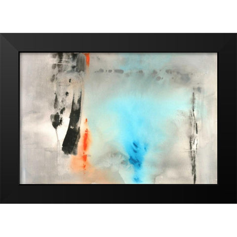 Dusky Turquoise Black Modern Wood Framed Art Print by Oppenheimer, Michelle