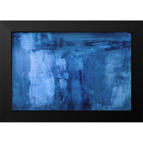 Into the Blue Black Modern Wood Framed Art Print by Oppenheimer, Michelle