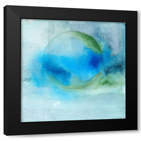 Aqua Sphere Black Modern Wood Framed Art Print by Oppenheimer, Michelle