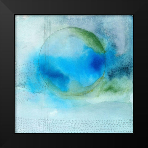 Aqua Sphere Black Modern Wood Framed Art Print by Oppenheimer, Michelle