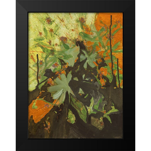 Orange and Yellow Black Modern Wood Framed Art Print by Oppenheimer, Michelle