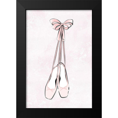 Ballet Shoes Black Modern Wood Framed Art Print by Pavlova, Martina