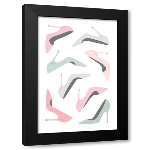 Pastel Heels Black Modern Wood Framed Art Print with Double Matting by Pavlova, Martina