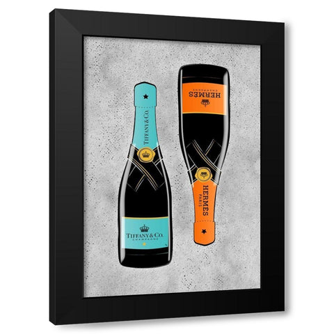 Champagne I Black Modern Wood Framed Art Print with Double Matting by Pavlova, Martina