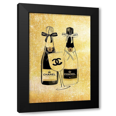 Champagne II Black Modern Wood Framed Art Print with Double Matting by Pavlova, Martina