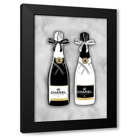 Champagne IV Black Modern Wood Framed Art Print with Double Matting by Pavlova, Martina