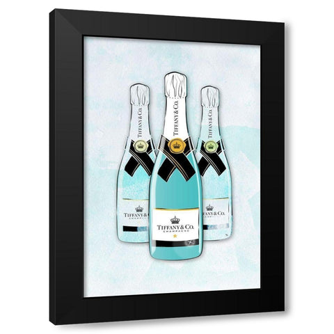Champagne V Black Modern Wood Framed Art Print with Double Matting by Pavlova, Martina