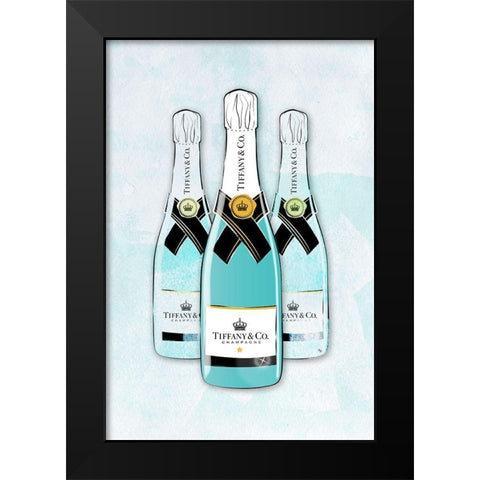 Champagne V Black Modern Wood Framed Art Print by Pavlova, Martina