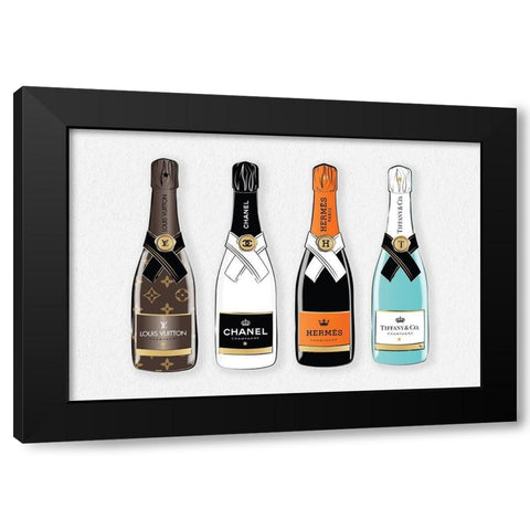 Champagne VI Black Modern Wood Framed Art Print with Double Matting by Pavlova, Martina