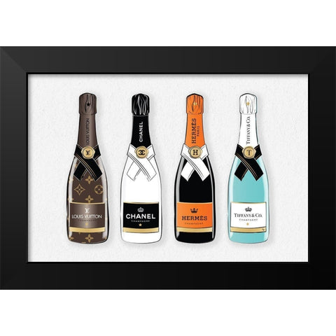 Champagne VI Black Modern Wood Framed Art Print by Pavlova, Martina