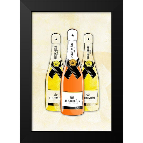 Champagne VII Black Modern Wood Framed Art Print by Pavlova, Martina