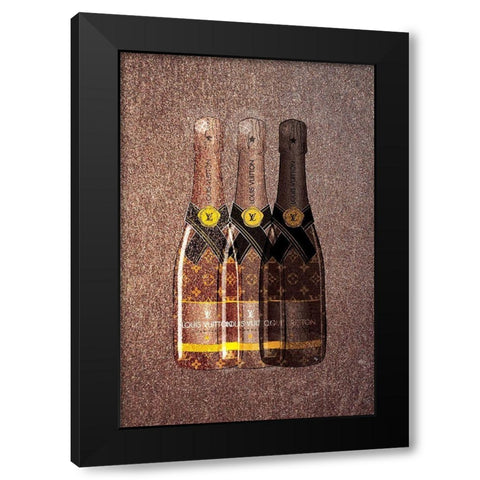 Champagne IX Black Modern Wood Framed Art Print with Double Matting by Pavlova, Martina