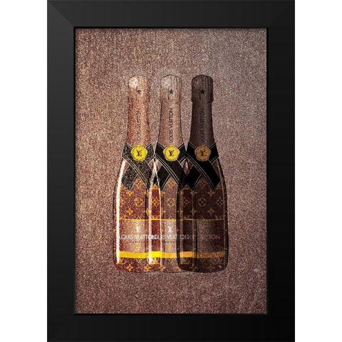 Champagne IX Black Modern Wood Framed Art Print by Pavlova, Martina