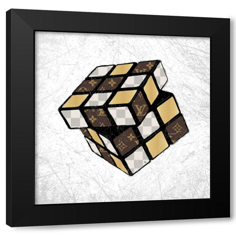 Cube Black Modern Wood Framed Art Print by Pavlova, Martina