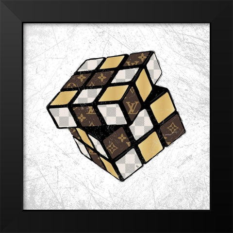Cube Black Modern Wood Framed Art Print by Pavlova, Martina