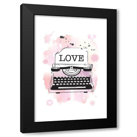 Love Black Modern Wood Framed Art Print with Double Matting by Pavlova, Martina