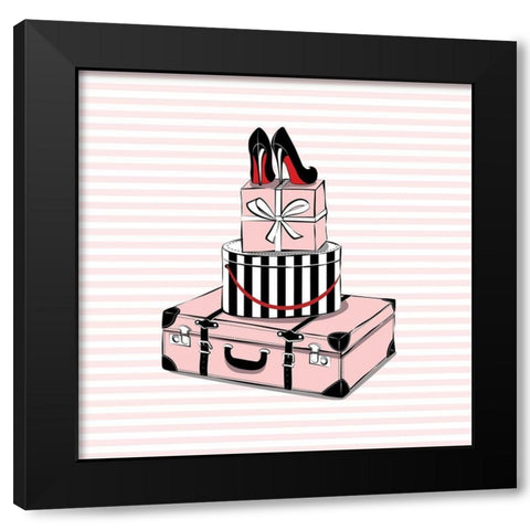 Stylish Travels Black Modern Wood Framed Art Print with Double Matting by Pavlova, Martina