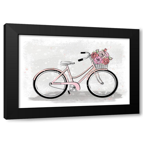 Pink Bike Black Modern Wood Framed Art Print by Pavlova, Martina