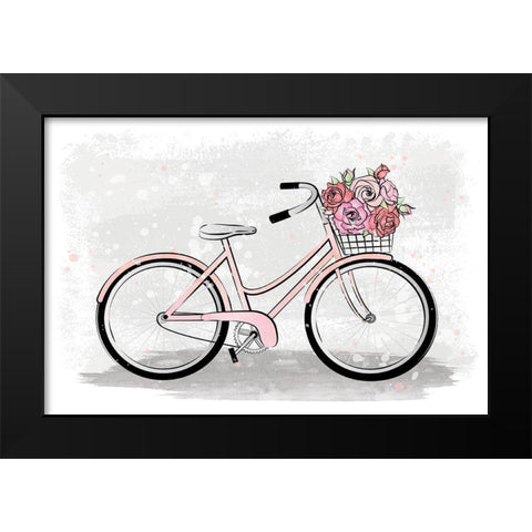 Pink Bike Black Modern Wood Framed Art Print by Pavlova, Martina