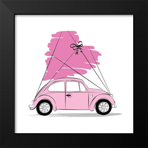 Love Car Black Modern Wood Framed Art Print by Pavlova, Martina