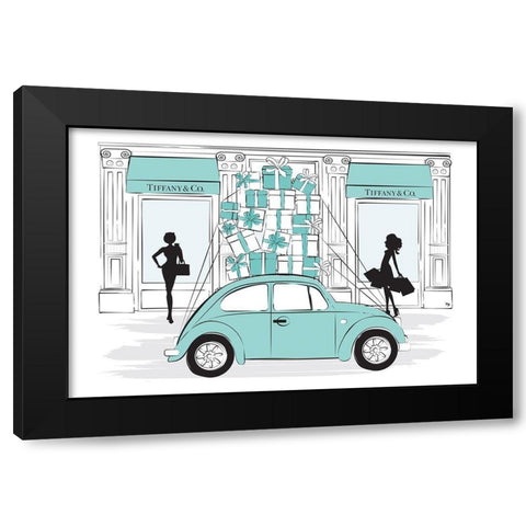 Shoping Car Black Modern Wood Framed Art Print by Pavlova, Martina