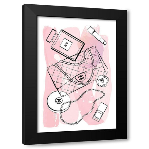 Pink Black Modern Wood Framed Art Print with Double Matting by Pavlova, Martina