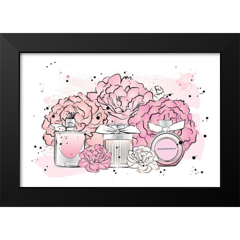 Peony Fragrance Black Modern Wood Framed Art Print by Pavlova, Martina