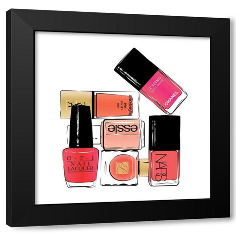 Pink Beauty Black Modern Wood Framed Art Print with Double Matting by Pavlova, Martina