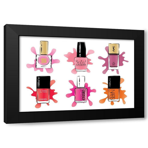 Nail Polish Black Modern Wood Framed Art Print with Double Matting by Pavlova, Martina