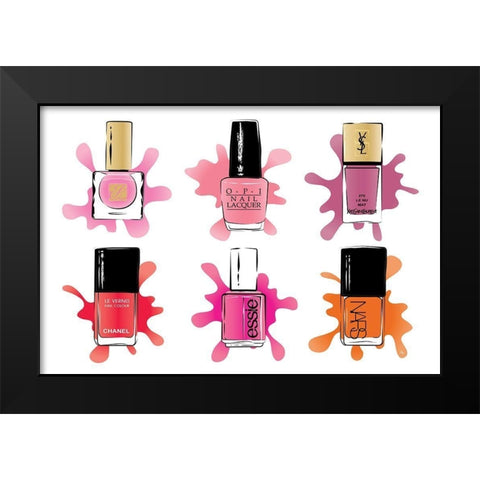 Nail Polish Black Modern Wood Framed Art Print by Pavlova, Martina
