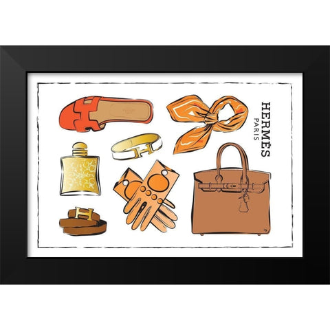 Accessories II Black Modern Wood Framed Art Print by Pavlova, Martina