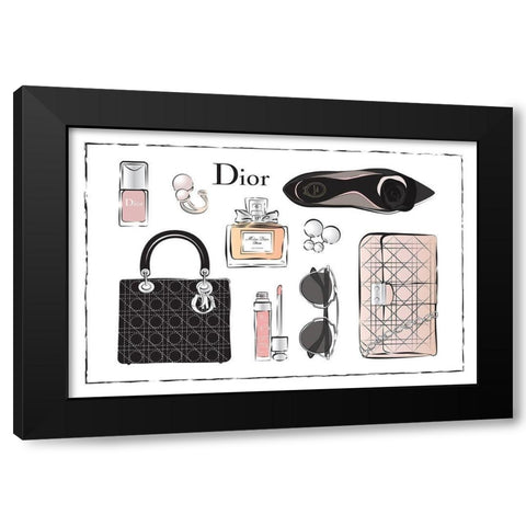Accessories III Black Modern Wood Framed Art Print with Double Matting by Pavlova, Martina
