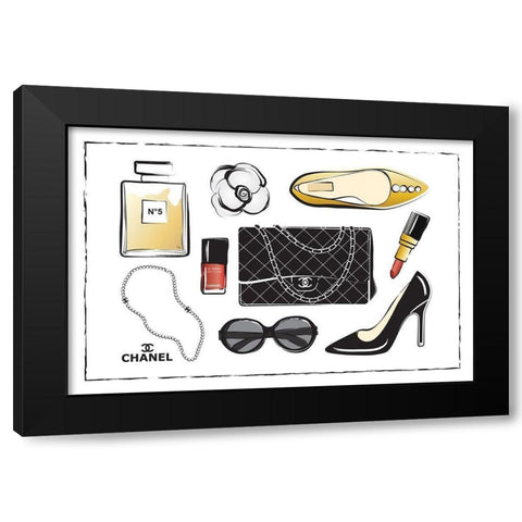 Accessories IV Black Modern Wood Framed Art Print with Double Matting by Pavlova, Martina