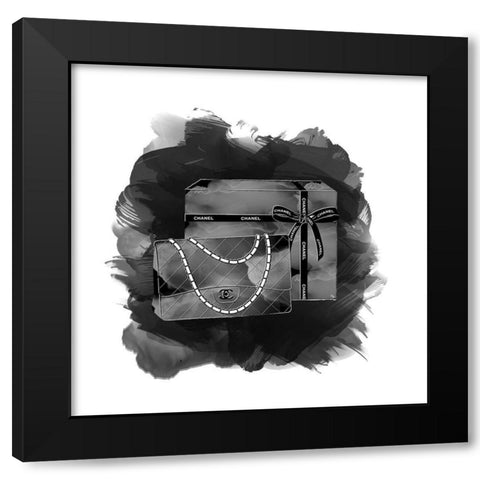 Black Bag Black Modern Wood Framed Art Print with Double Matting by Pavlova, Martina