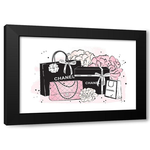 Black Bag Peonies II Black Modern Wood Framed Art Print with Double Matting by Pavlova, Martina