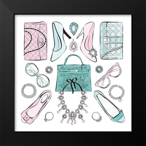 Kaleidoscope Black Modern Wood Framed Art Print by Pavlova, Martina