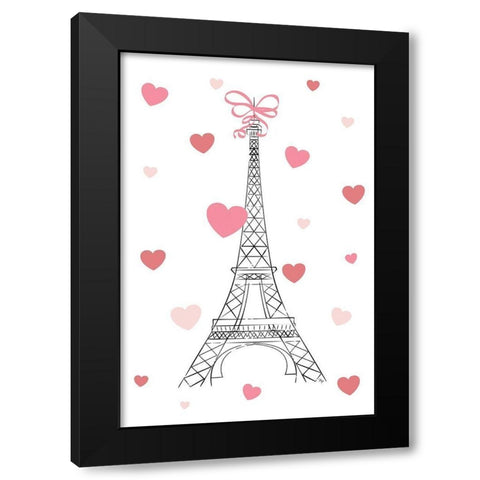 Love In Paris Black Modern Wood Framed Art Print with Double Matting by Pavlova, Martina