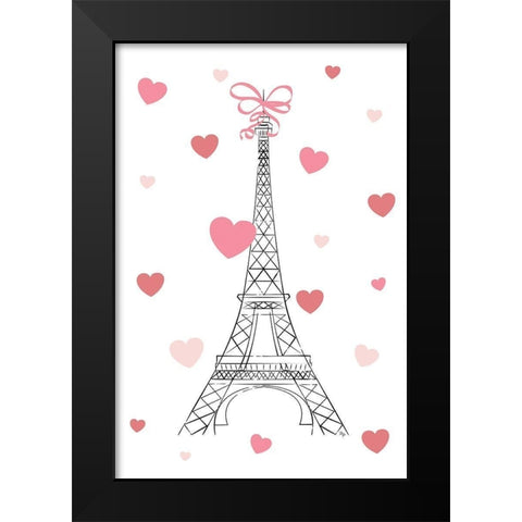 Love In Paris Black Modern Wood Framed Art Print by Pavlova, Martina