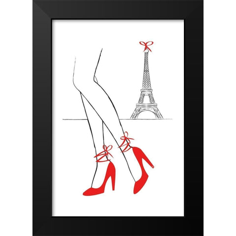 Walk In Paris Black Modern Wood Framed Art Print by Pavlova, Martina