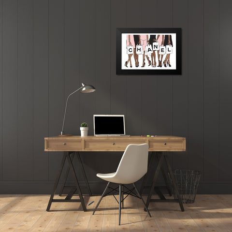 Shopping II Black Modern Wood Framed Art Print by Pavlova, Martina